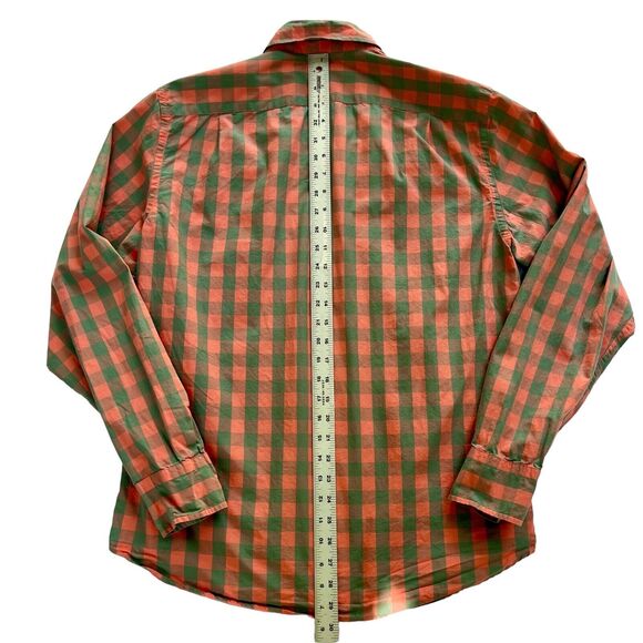 J Crew Shirt Mens Size M Pink Grey Gingham Plaid Checks Button Up Collar Pocket - Picture 9 of 16